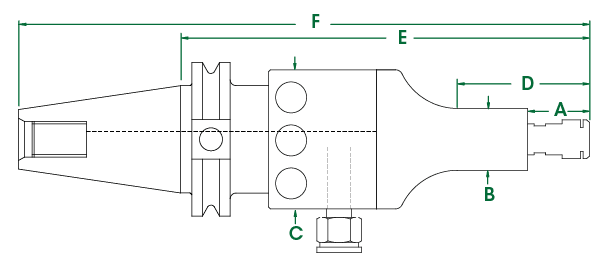 625LCAT40 50mm Dimensional Drawing