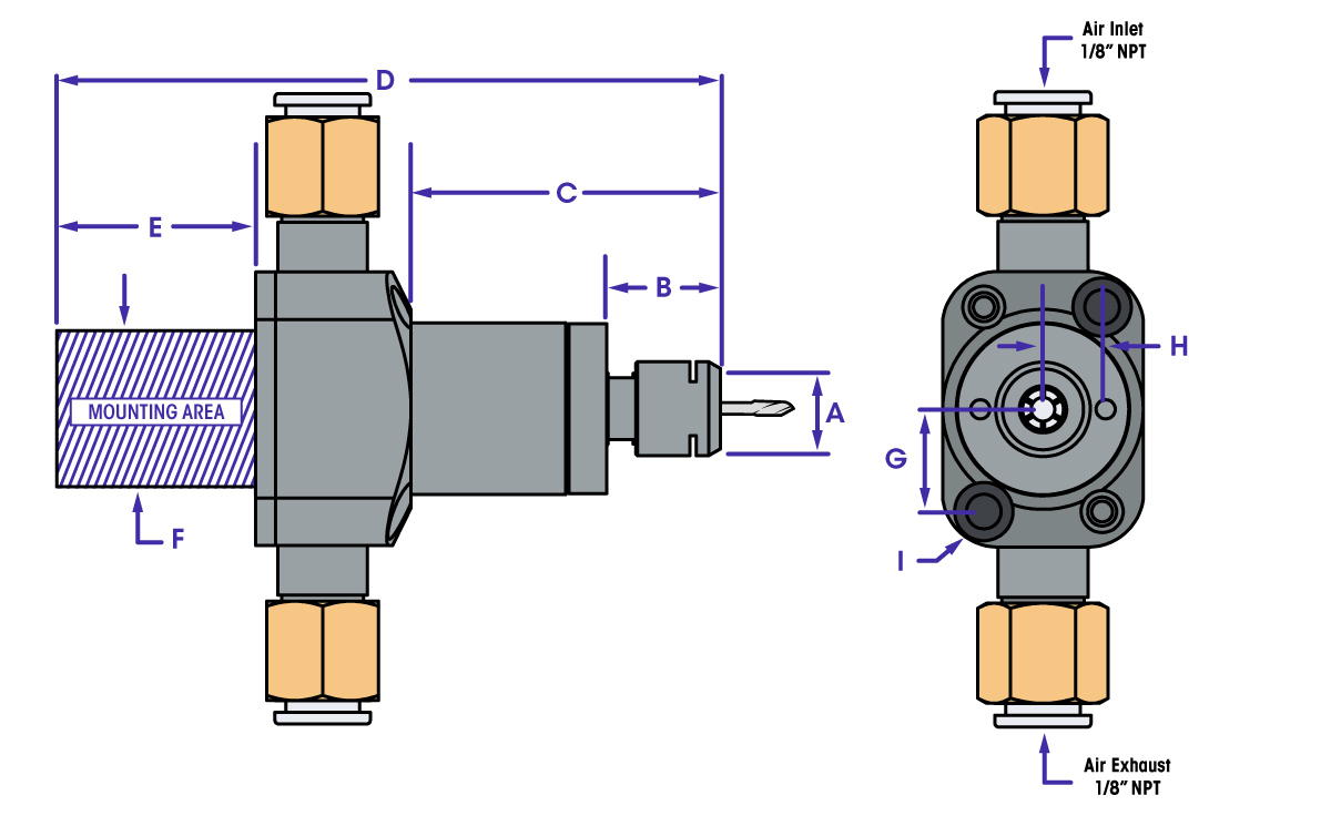 Dessin dimensionnel 800LT 20 mm de diamètre extérieur