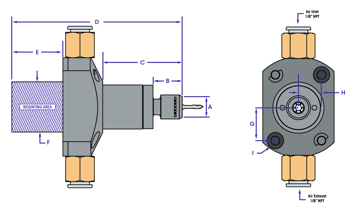 Dessin dimensionnel 800LT 25 mm de diamètre extérieur