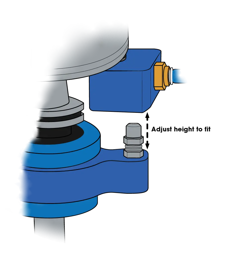 Adjusting the height of the nozzle screw on the TMA collar.